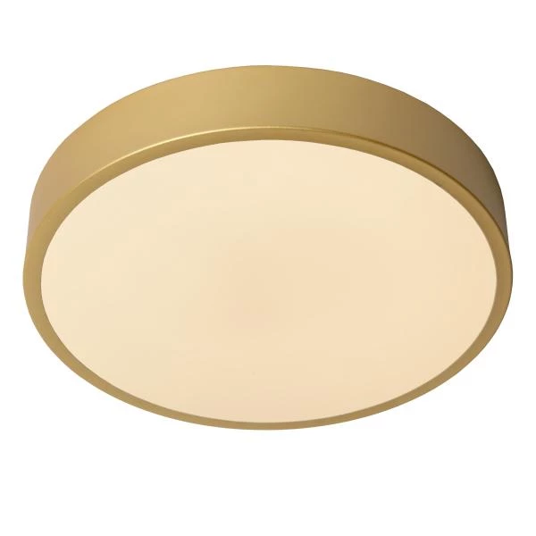 Lucide UNAR - Flush ceiling light - Ø 30 cm - LED Dim. - 1x18W 2700K - 3 StepDim - Matt Gold / Brass - detail 1